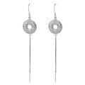 wholesale S925 Sterling Silver Fashion Chinese Style Auspicious Hollow Carved Pattern Tassel Design Trendy Elegant Earrings Ear Clips-0-4