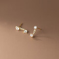 wholesale S925 Silver Summer Korean Style Single Diamond Earring Simple and Elegant Two-Way Wear Earring M02729-0-3