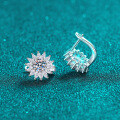 S925 Sterling Silver Moissanite Maple Leaf Design Earrings for Daily Wear-0-1