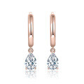 wholesale 18k gold-plated S925 silver with new 4*6mm teardrop pear-shaped earrings genuine moissanite passed diamond tester-0-7