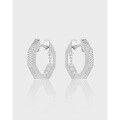 wholesale S925 sterling silver 767 niche minimalist ins-style irregular vertical stripe geometric polygon ear clips for women-0-0