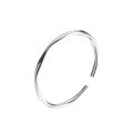 wholesale 999 Sterling Silver Mobius Strip Bracelet for Women, Small Niche Design, Solid Circle, Open-Ended Silver Bangle-0-4
