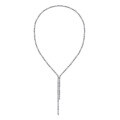 wholesale Silver metal material magnetic necklace with a high-end feel, adjustable tassel, fashionable and versatile pendant necklace-0-5