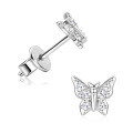 wholesale S925 Sterling Silver Korean Style Fashion Butterfly Moissanite Ear Studs Ear Cartilage Piercing Hypoallergenic Fairy-like Wholesale Ear Jewelry-0-4