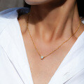 Sterling Silver 1-Carat Moissanite Heart Bubble Pendant Necklace-0-2