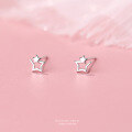 wholesale S925 Sterling Silver Twin Star Earrings For Women, Korean Style Versatile Simple Cute Fashion Fresh Star Earrings For Pierced Ears-0-2
