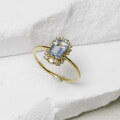wholesale 18K Gold Artli Jewelry Light Luxury Diamond Sky Blue Topaz Gemstone Ring, High-End Sense Temperament Women's Ring-0-2