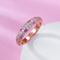 wholesale S925 Silver New Sweet Style Pink Diamond Ring for Women, Spring and Summer New Delicate and Versatile Fashion-0-1
