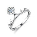 Silver Moissanite Princess Crown Ring for Live Streaming Supply-0-2
