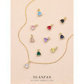 wholesale S925 Sterling Silver Waterdrop Colorful Zircon Necklace for Women, Elegant Pendant-0-0