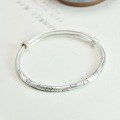 wholesale Fine Silver 9999 Solid Ginkgo Leaf Bracelet, Pure Silver Antique Style Handmade Artistic Student Thin Bangle Girlfriend Gift-0-5