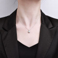 Sterling Silver Heavy-Duty Extra Sparkling Moissanite Pendant Necklace-0-2
