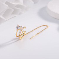 wholesale Metal material, Chao Xiaobai Summer Trend Pearl Shiny Zircon Elegant Ear Clips No Piercing Fashion Versatile Personality Earrings Trendy Ear Accessories-xb1115-gold (single)