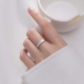 wholesale S925 Sterling Silver Japanese Cute Brushed Kitten Engraved Couple Rings, Inseparable Childhood Sweethearts Ring Loop J6943-0-3