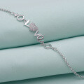 wholesale S925 Sterling Silver English LOVE Bracelet for Women, Korean Style Minimalist Niche Design Silver Bangle Fashion Versatile Hand Jewelry-0-0