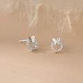 wholesale S925 Sterling Silver Fresh and Sweet Ins Style Small and Unique Design Diamond-inlaid Butterfly Hoop Earrings M06611-0-4