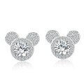 S925 Sterling Silver Mickey D-color Moissanite Stud Earrings, 05ct, Wholesale-0-3