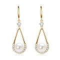 S925 Sterling Silver Natural Freshwater Pearl Teardrop Earrings, Wholesale-0-3
