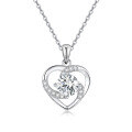 wholesale 925 Sterling Silver Moissanite Pendant Eternal Heart Necklace for Women, Versatile High-End Tarnish-Resistant Cross-Border Jewelry Clavicle Chain-0-5