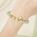 wholesale S925 Sterling Silver Summer New Natural Hetian Jade "Sunny Water" Bracelet Handmade Beaded Bracelet for Women Dragon Boat Festival Wholesale-0-3