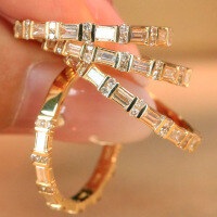wholesale S925 sterling silver full-body ladder square stackable ring for women, versatile fashion, luxury French-style niche original ring-BZ0243-Gold>US size 7