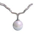 wholesale S925 Silver Zhuzhifan Jewelry Cross-Border New 16mm Round White Mother-of-Pearl Pendant European and American Minimalist Style 42cm Necklace-0-4