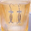 wholesale Metal S925 Diamond Bow Tassel Ear Drops Fashion High-End European and American Elegant Earrings for Women Valentine's Day Gift-0-1