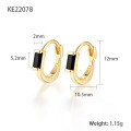 wholesale S925 Sterling Silver Ear Clips with Premium Feel, Cross-Border Hot-Sell Inlaid Color Zircon and Emerald Circle Earrings, Retro Style Design-0-5