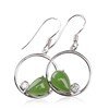 wholesale 925 Sterling Silver Minimalist Fashion Hollow Out Inlaid Natural Jade Teardrop Earrings with Certificate, Elegant Green Jade Earrings for Women-0-4
