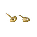 wholesale S925 Sterling Silver Gold-plated Irregular Bean Stud Earrings, Women's Ins Minimalist Style, Ready For Wholesale-0-4