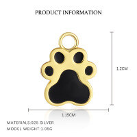 wholesale 925 Sterling Silver Cute Resin Drop Earrings for Women, French-style Pendant, Light Luxury Design-A4122-Gold/Pendant 925 Silver