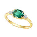 wholesale 14k gold-plated S925 sterling silver emerald nano ring, a fashionable and classic lightweight luxury colored gemstone ring-0-0