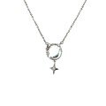 wholesale S925 Sterling Silver Star and Moon Together Necklace, Starry Sky Holding the Moon Chasing Dreams Galaxy Moon Necklace for Women Choker Light Luxury-0-4