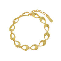 wholesale S925 Sterling Silver 1839 Minimalist Small Batch Original Design Cold Tone Abstract Openwork Teardrop Chain Bracelet for Women-18K gold 925 silver