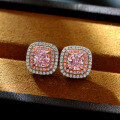 wholesale 925 Silver New 15ct Cushion 6*6 Ice-Cut Earrings with Luxe European-Inspired Style-0-0