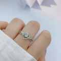 wholesale S925 Sterling Silver Cross-Border Wholesale Source for Unique Design Flash Diamond New Style Versatile Fashion Zircon Wedding Rings-0-8