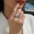 wholesale 925 Silver European and American Fashion Light Luxury Full Diamond Ring, Non-Tarnish, High-End Versatile Cross-Border New Moissanite Ring-0-3