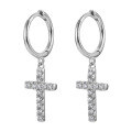 wholesale Sterling Silver European and American Cross-Border Foreign Trade High-End Cross Ear Climber Ins Style Light Luxury Earrings for Women-0-6