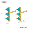 wholesale S925 Sterling Silver Cross-Border Exclusive Supply Temperament Niche Stud Earrings with Colored Zircon Bar Minimalist Earrings for Women Jewelry Wholesale-0-7