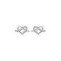 wholesale S925 Sterling Silver Sweet Heart Stud Earrings, Dainty and Elegant, Diamond Accented Love Heart Korean Style Summer Women's Jewelry G9250-0-4