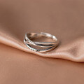 wholesale Sterling Silver Minimalist Irregular Line Romantic Unisex Thai Silver Euro-American Style Ring J9910-0-0