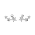 wholesale S925 Sterling Silver Star Stud Earrings with Inlaid Diamond Screw Nut, Geometric Five-Point Star, Ins Style Ear Cartilage Piercing, Versatile Ear Accessories-0-4