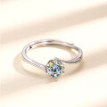 wholesale Sterling Silver Genuine D Color 05 Carat Moissanite Ring for Women, Minimalist Design Luxury New Style Proposal Ring for Girlfriend-0-2