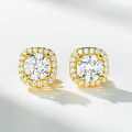 925 Silver D Color Moissanite Four-Prong Ear Studs for Women, Wholesale-0-1