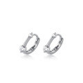 wholesale S925 silver minimalist delicate and elegant micro-dainty lady diamond-embedded ear hoop Korean-style petite one-word ear clasp G4936-0-4