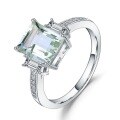 wholesale S925 Sterling Silver Classic Square Gemstone Ring 32 Carat European and American Export Blue Spinel Crystal Ring Fashion-0-4