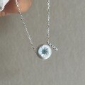 wholesale 925 Sterling Silver Baroque Button Pearl Necklace with Paraiba Blue Diamond Star Pendant French Retro Collarbone Chain-0-4