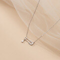 wholesale 925 Silver Diamond Paperclip Necklace, Korean Style Minimalist Personality Pin Collarbone Chain Sweater Chain D8637-0-0