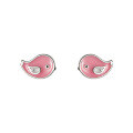 wholesale Sterling Silver S925 Pink Bird Earrings Women Korean Style Small Fresh Cute Sweet Animal Ear Jewelry E6862-0-4