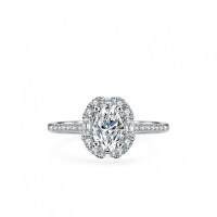 S925 Silver Oval-Cut Moissanite One-Carat Ring for Women-1 carat (set with moissanite)  Adjustable opening